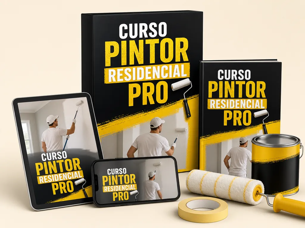 Curso Pintor Residencial Pro em celular, tablet e caixas digitais